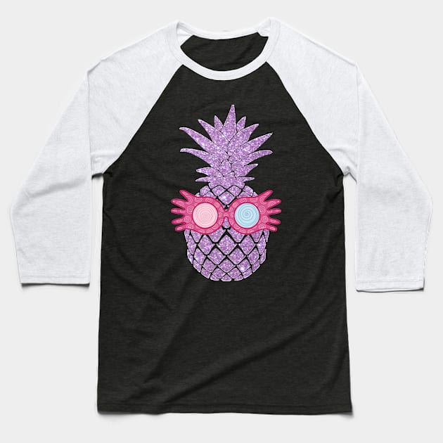 Luna Glasses Pineapple - Summer Beach Purple Pineapple Baseball T-Shirt by applebubble